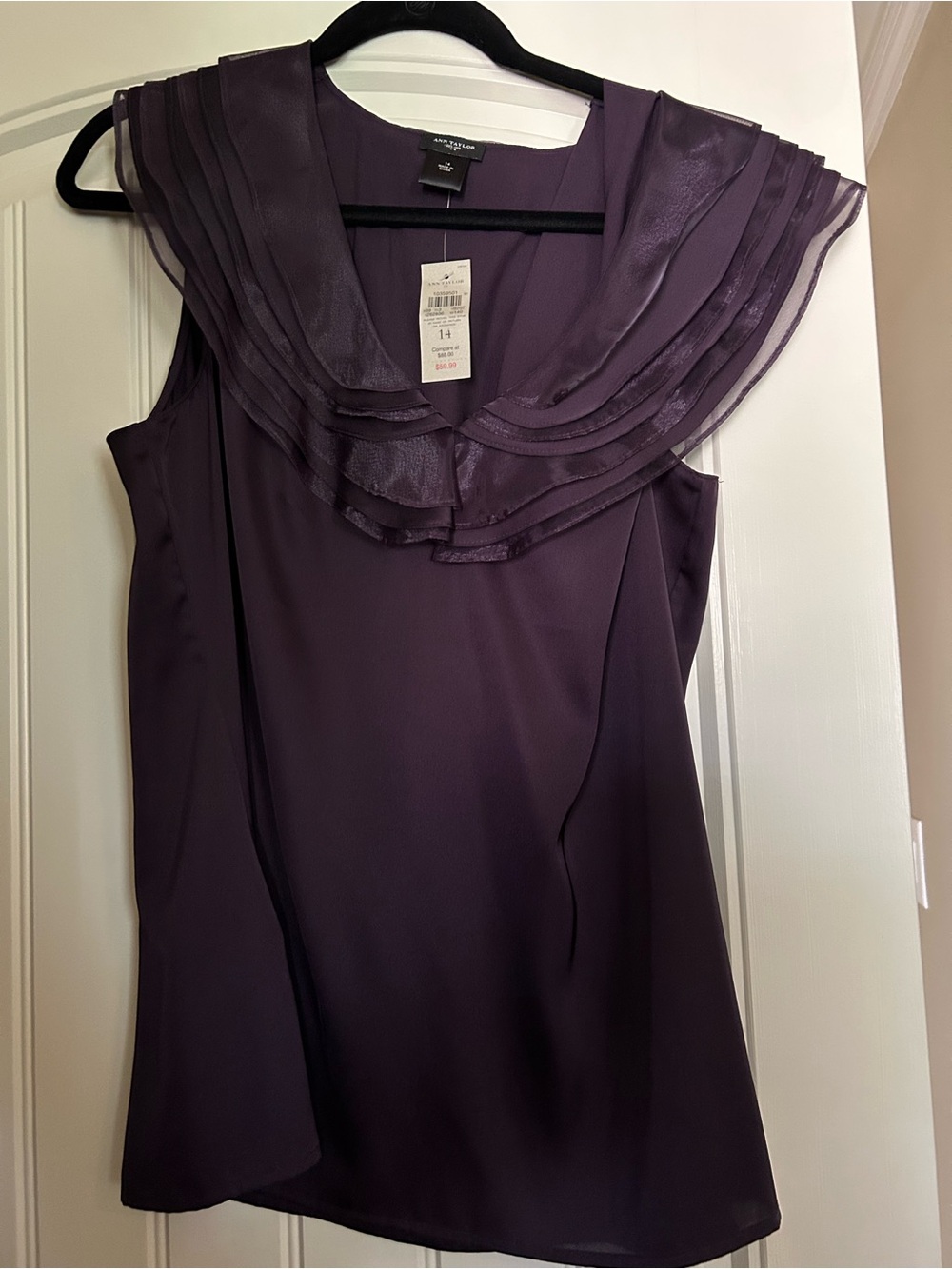 Ann Taylor Sleeveless Layered Collar blouse